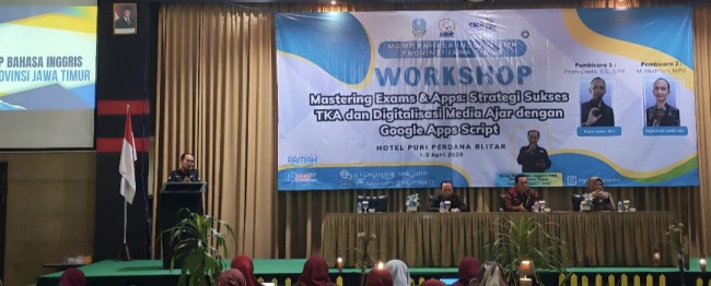 Suasana workshop besar yang digelar MGMP Bahasa Inggris SMK Provinsi Jawa Timur. (Foto: istimewa)