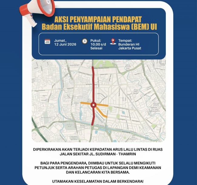 Maps aksi unjuk rasa BEM UI. (Foto: Instagram)