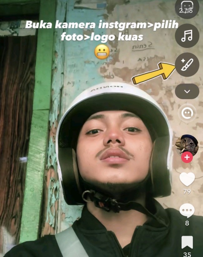 Pilih tanda panah kuning kanan atas. (Foto: TikTok)