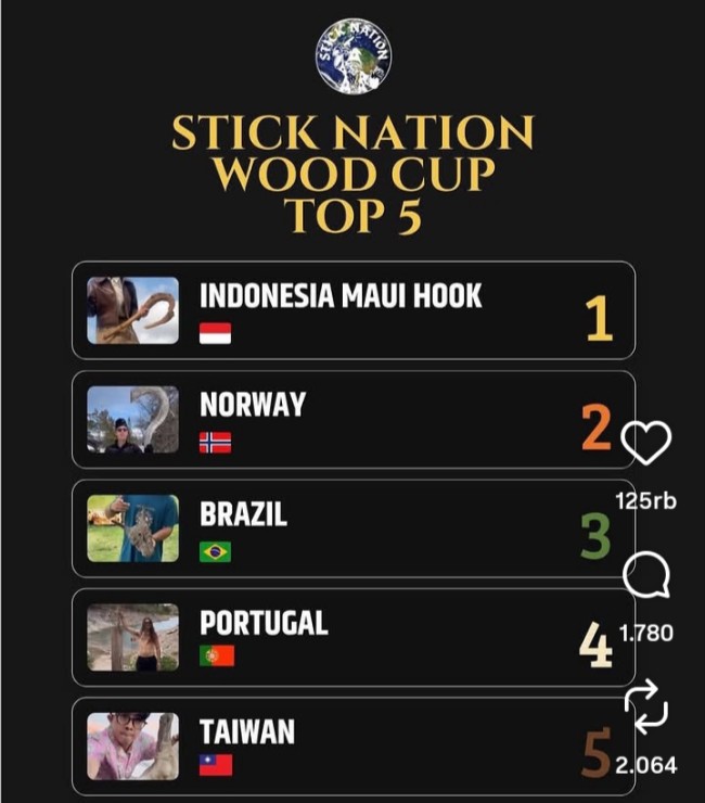Tongkat kayu milik Aisyah Chustiya yang berhasil raih Stick Nation Wood Cup 2026. (Foto screenshot)